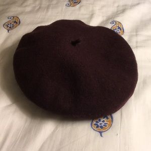 Burgundy wool beret